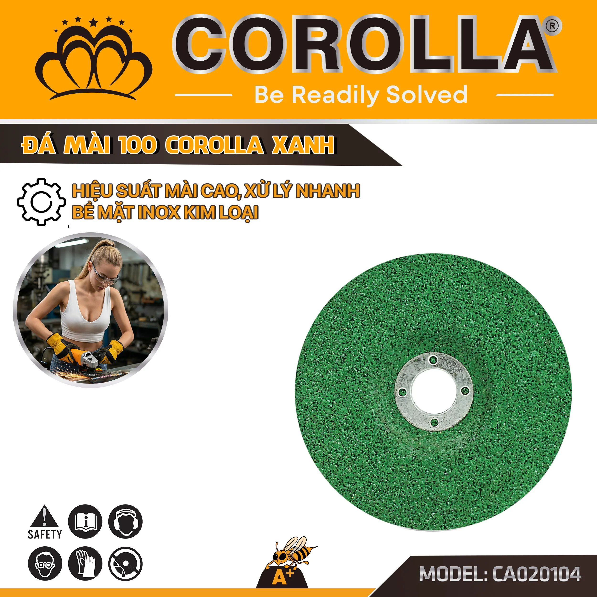 Đá mài Corolla 100 × 6 mm màu xanh