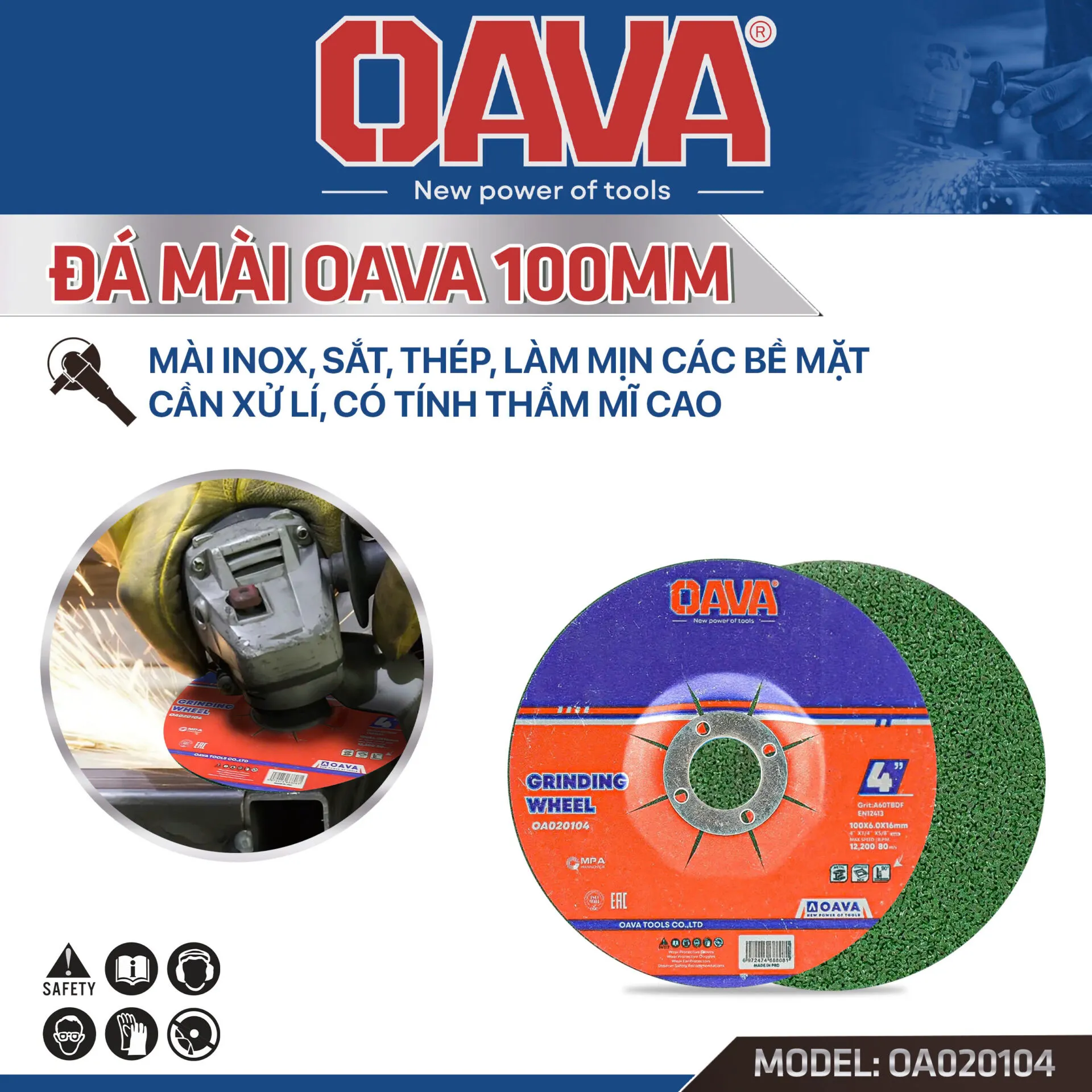 Đá mài inox OAVA 100 × 6 mm OA-020104